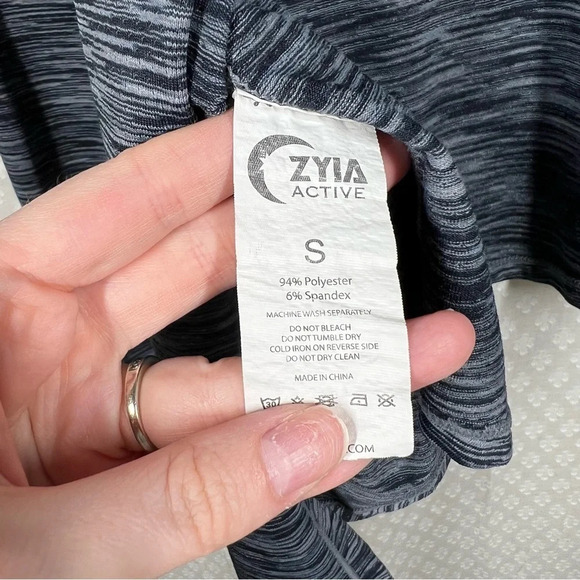 Zyia Blue Space Dye Open Twist Back Top - Picture 7 of 7